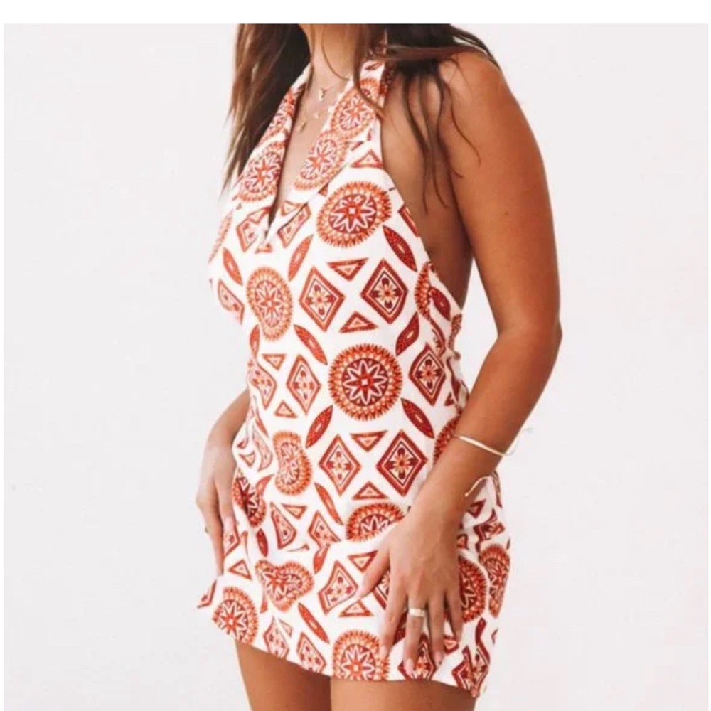 Her Pony Dakota Linen Halter Dress, (AU 6, Like a US 0-2